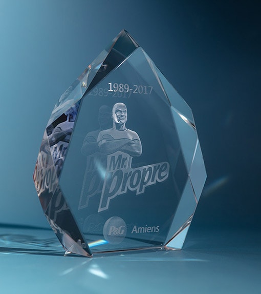 Trophée en verre personnalisable