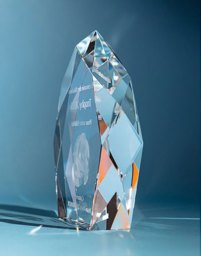 Trophée en verre personnalisable