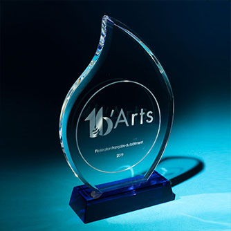 Trophee en verre Flamboyant